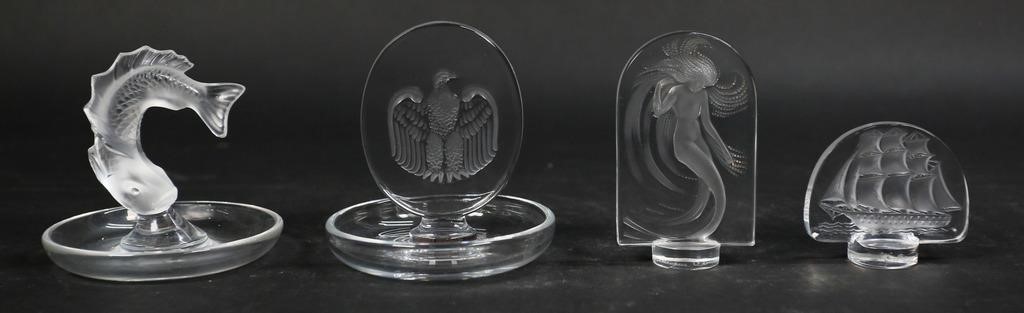 4 PIECES SIGNED LALIQUE FRANCE