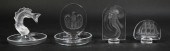 4 PIECES SIGNED LALIQUE FRANCE