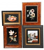 (4) Pietra Dura framed plaques