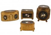 4 PIETRA DURA & GILT BRONZE BO