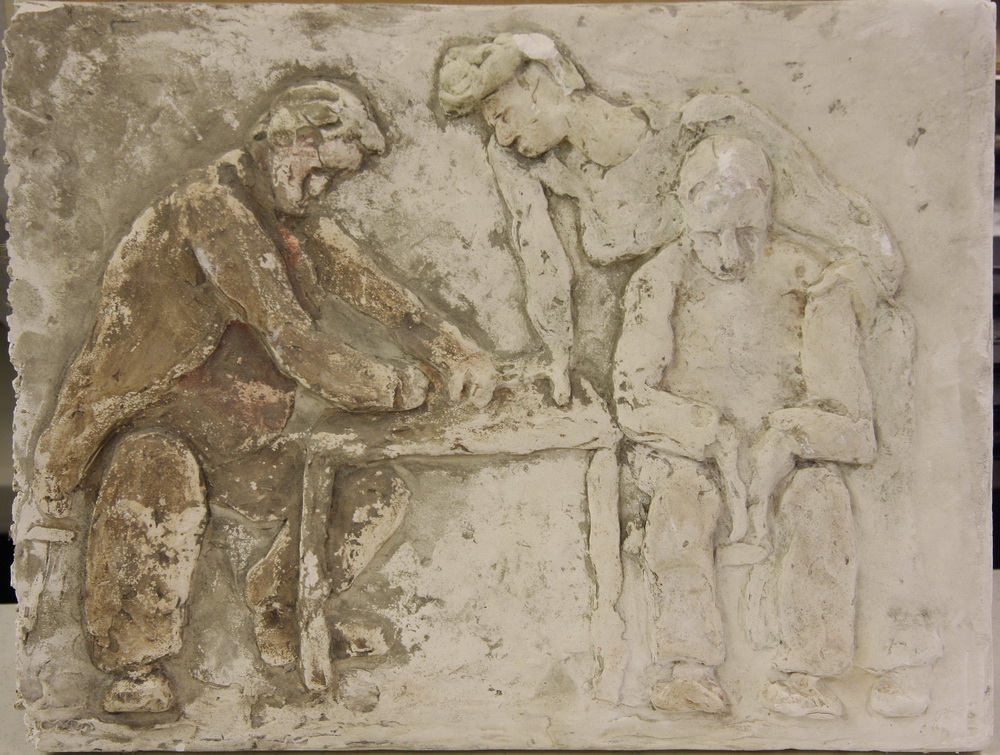 (4) PLASTER BAS RELIEF SCULPTURES -