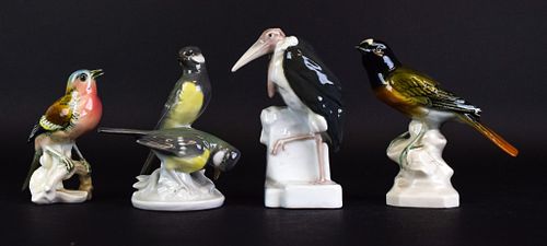 4 PORCELAIN BIRD FIGURINES3 Karl