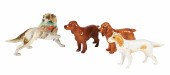 (4) Porcelain dog figurines, c