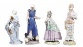 (4) Porcelain figurines, c/o A