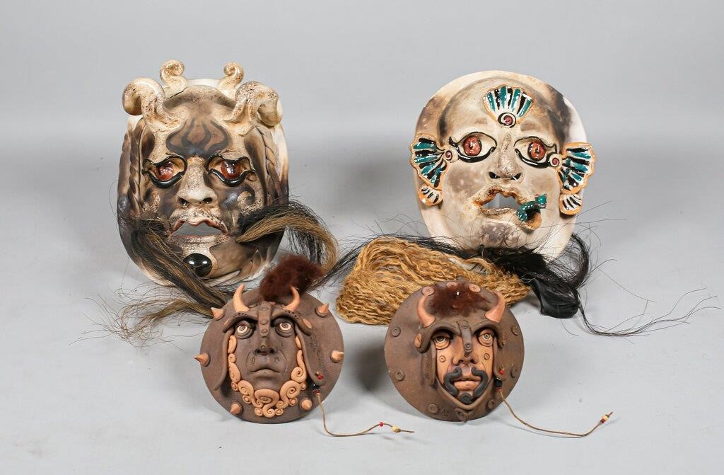 4 POTTERY MASKS4 Pottery masks: 2