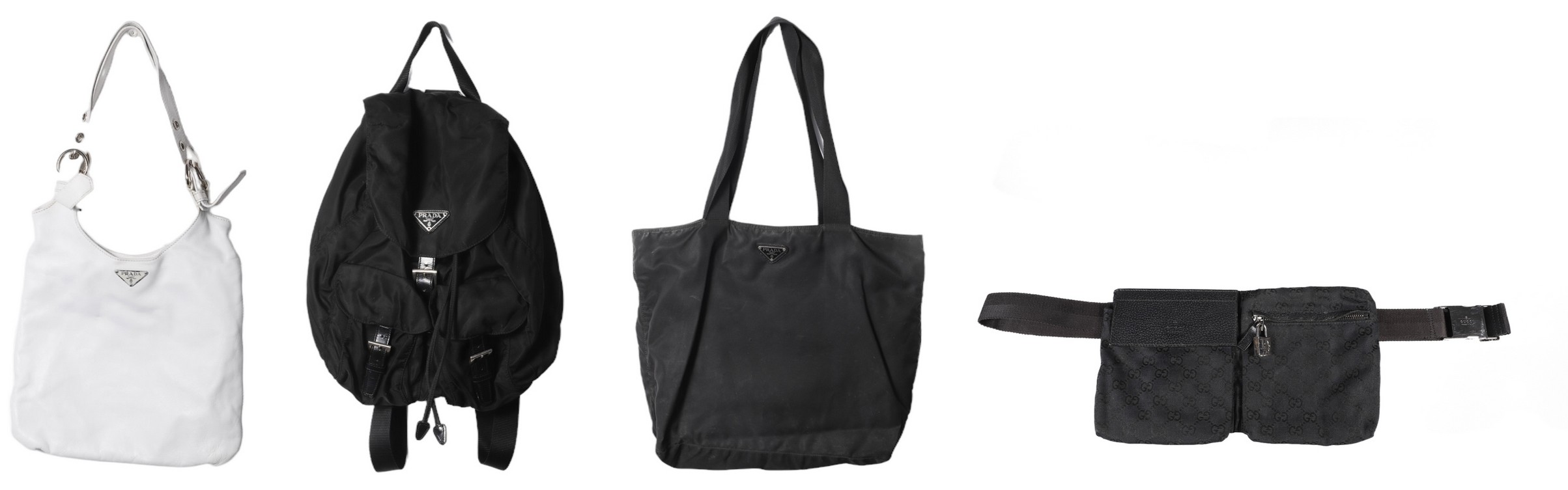 (4) Prada and Gucci purses and