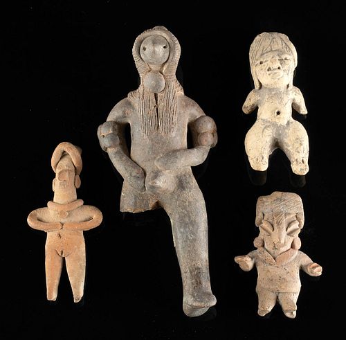 4 PRE-COLUMBIAN POTTERY FIGURES -