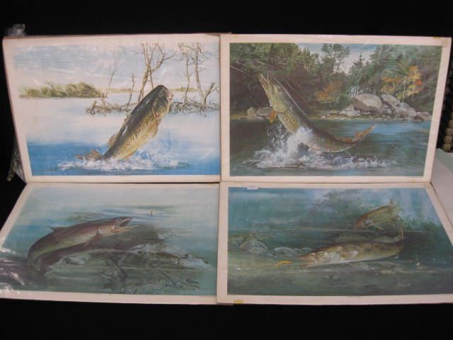 4 Prints of Fish approx. 14'' x