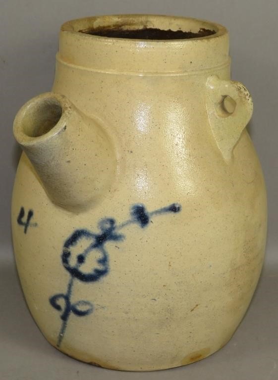 4 QUART COBALT DECORATED
