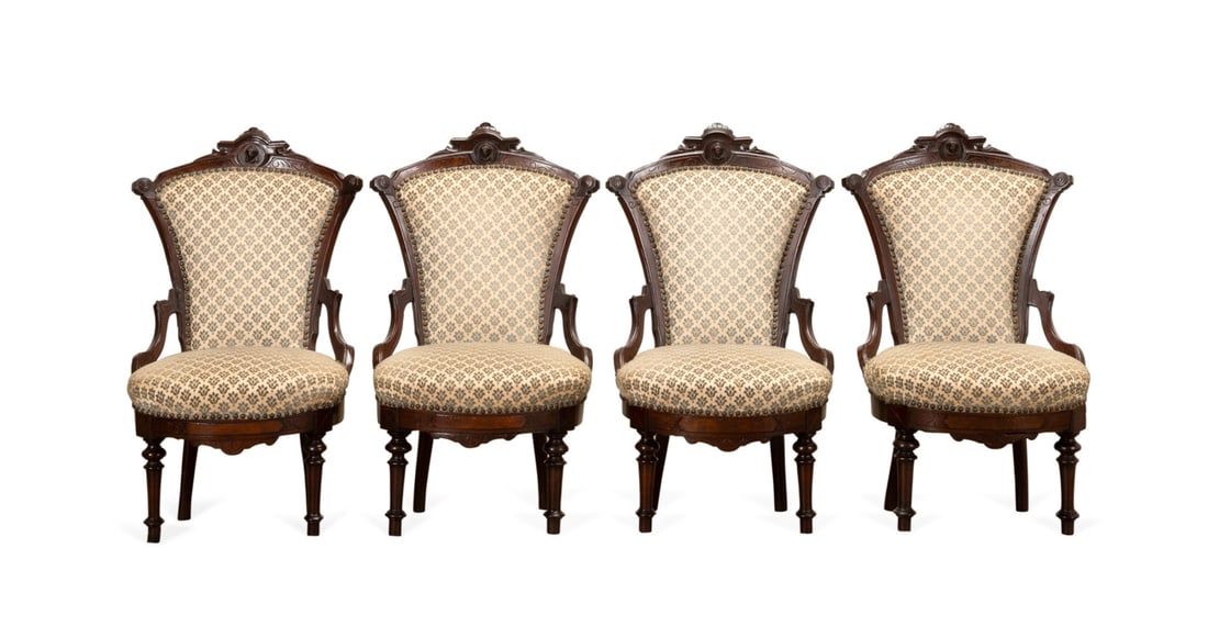 4 RENAISSANCE REVIVAL CHAIRS,