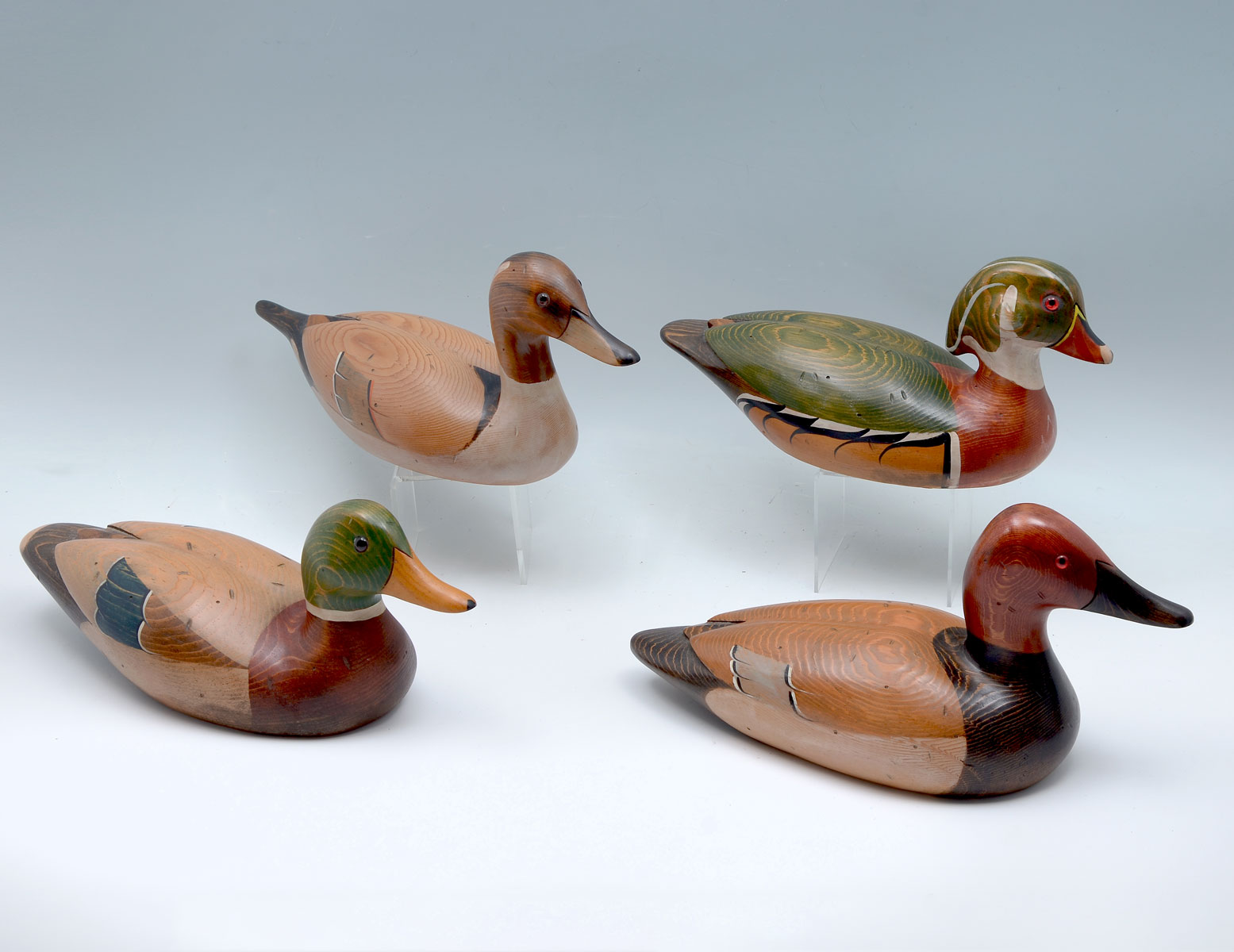 4 RIVERBEND CARVED DUCK DECOYS: