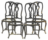 (4) ROCOCO STYLE BLACK-PAINTED
