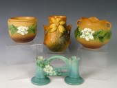 4 ROSEVILLE POTTERY VASES: 1)