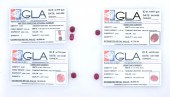 4 RUBIES WITH GLA DESCRIPTIONS