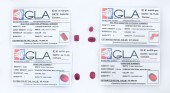 4 RUBIES WITH GLA DESCRIPTIONS