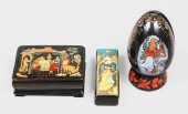 (4) Russian items, c/o lacquer