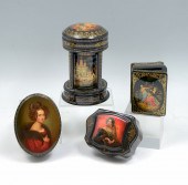 4 RUSSIAN LACQUER BOXES: Compr