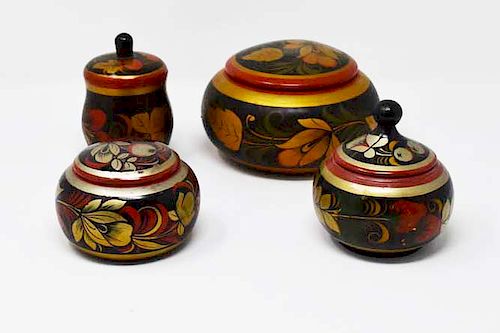 4 RUSSIAN LACQUERED BOXES4