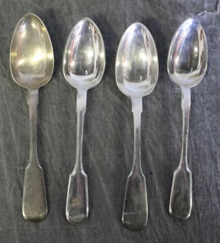 4 Russian Silver Tablespoons.Marked