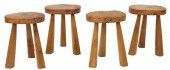 (4) RUSTIC FRENCH BURLWOOD TAB