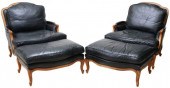 (4) SAM MOORE LEATHER LOUNGE C