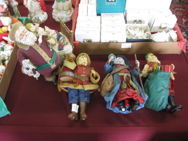4 Santa Figurines by Possible