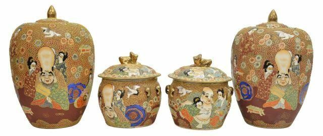 (4) SATSUMA STYLE ENAMELED
