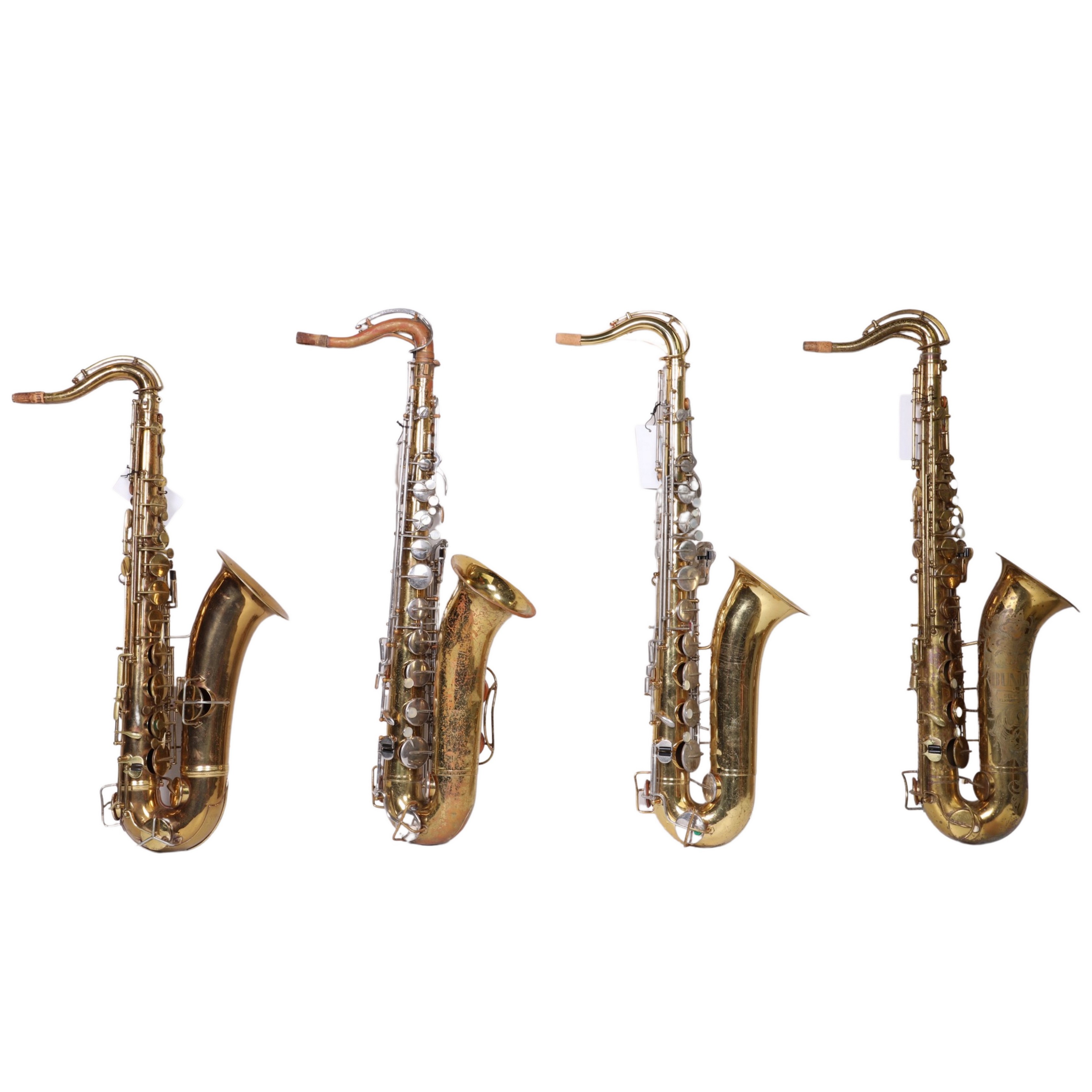 (4) saxophones, no cases, no