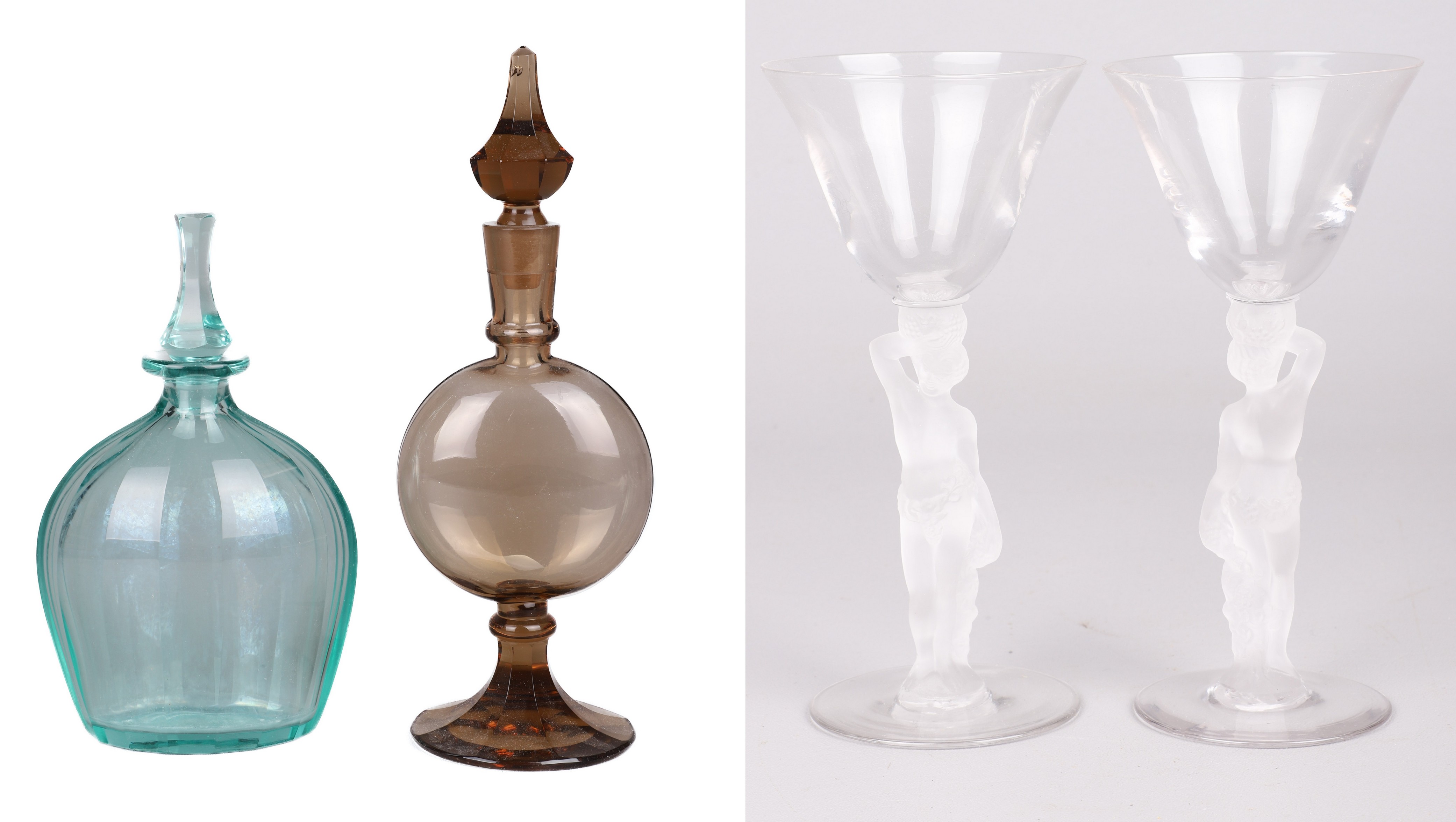 (4) Scent bottles and figural