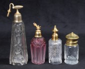 (4) Scent bottles and match bo