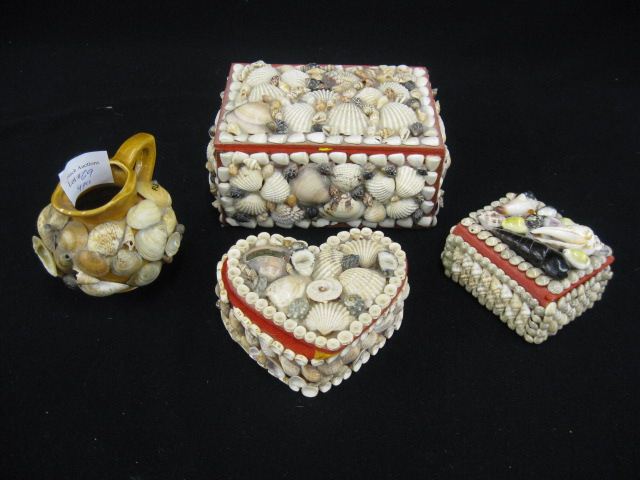 4 Shell Decorated Items a trio of