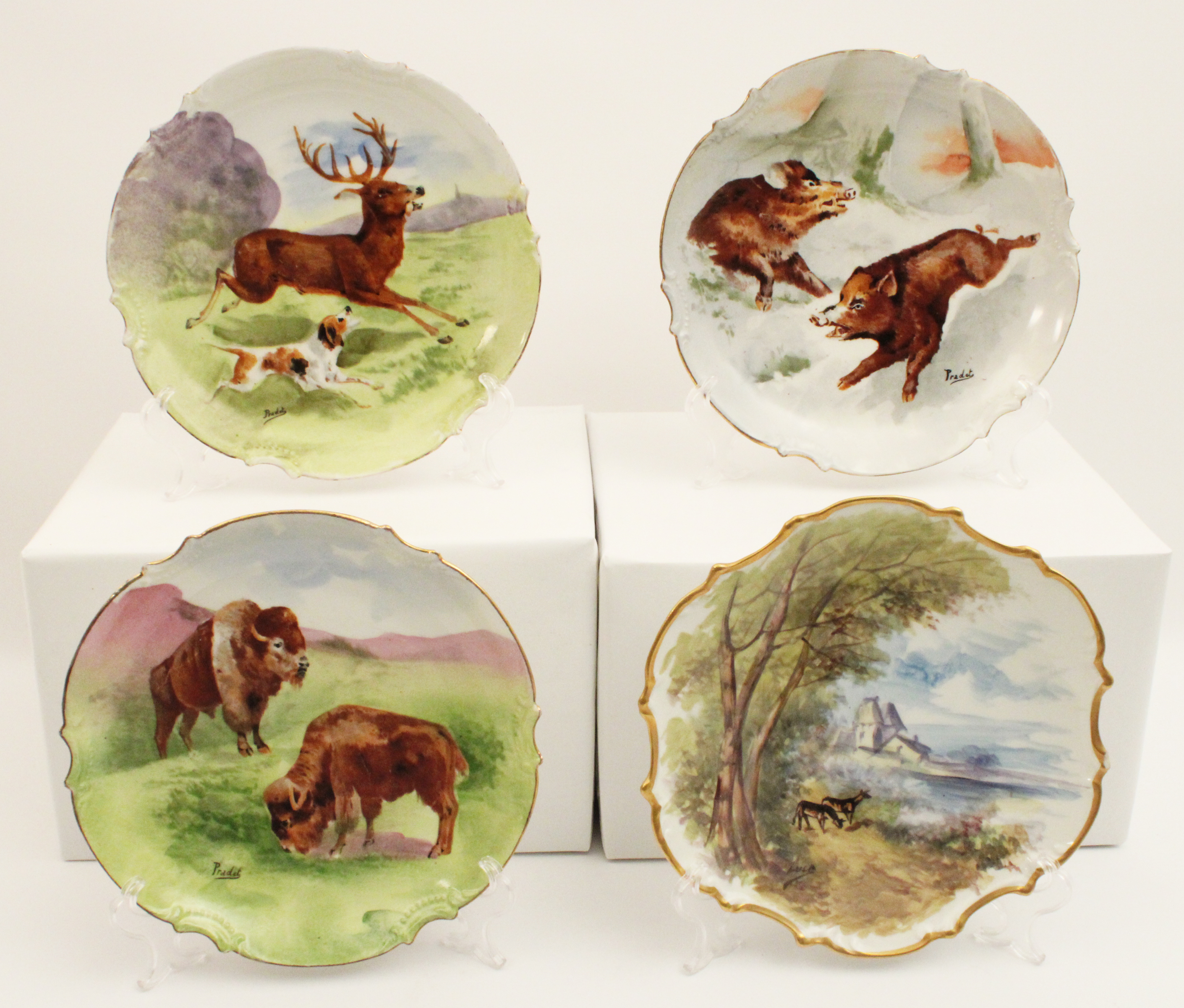 4 SIGNED 10" FRENCH LIMOGES