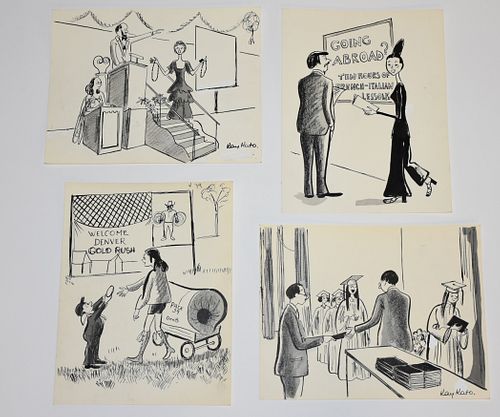 4 SIGNED KAY KATO INK SKETCH