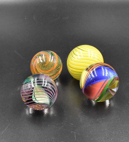 4 SIGNED MARK MATTHEWS ART GLASS