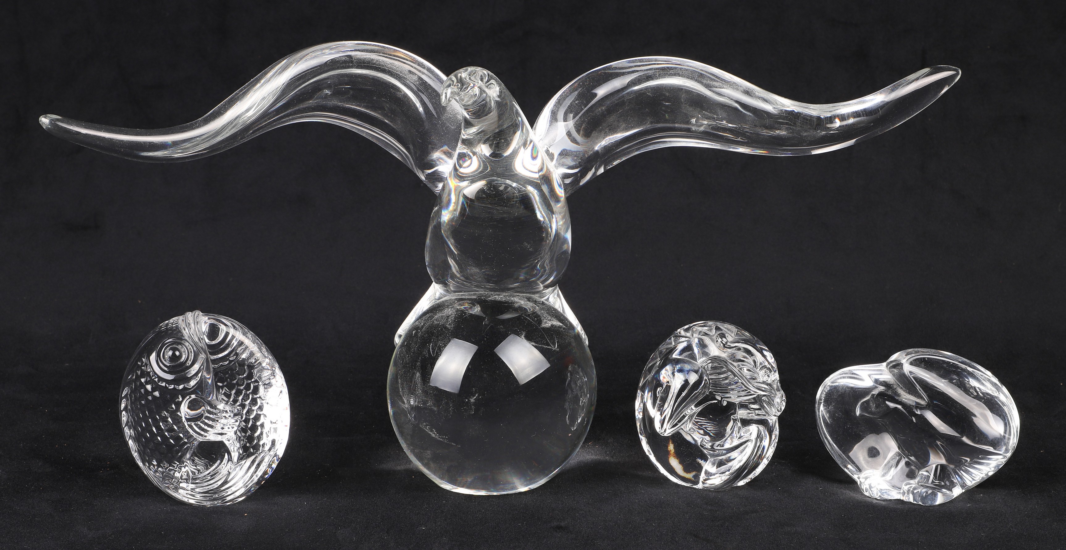 (4) Signed Steuben crystal