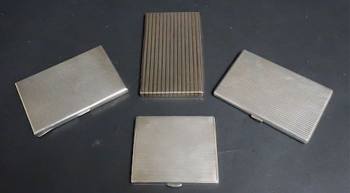 4 SILVER CIGARETTE BOXES DUNHILL