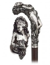 4. SILVER FIGURAL CANE -CA. 18