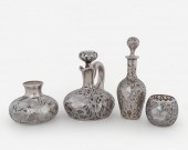 4 SILVER OVERLAY PIECES, DECAN