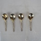 4 SILVER PLATE CADDY SPOONS WI