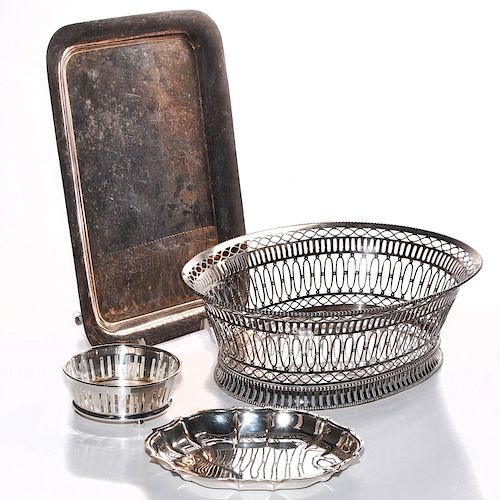 4 SILVER PLATE SERVING