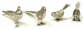 (4) SILVER-TONE METAL PHEASANT