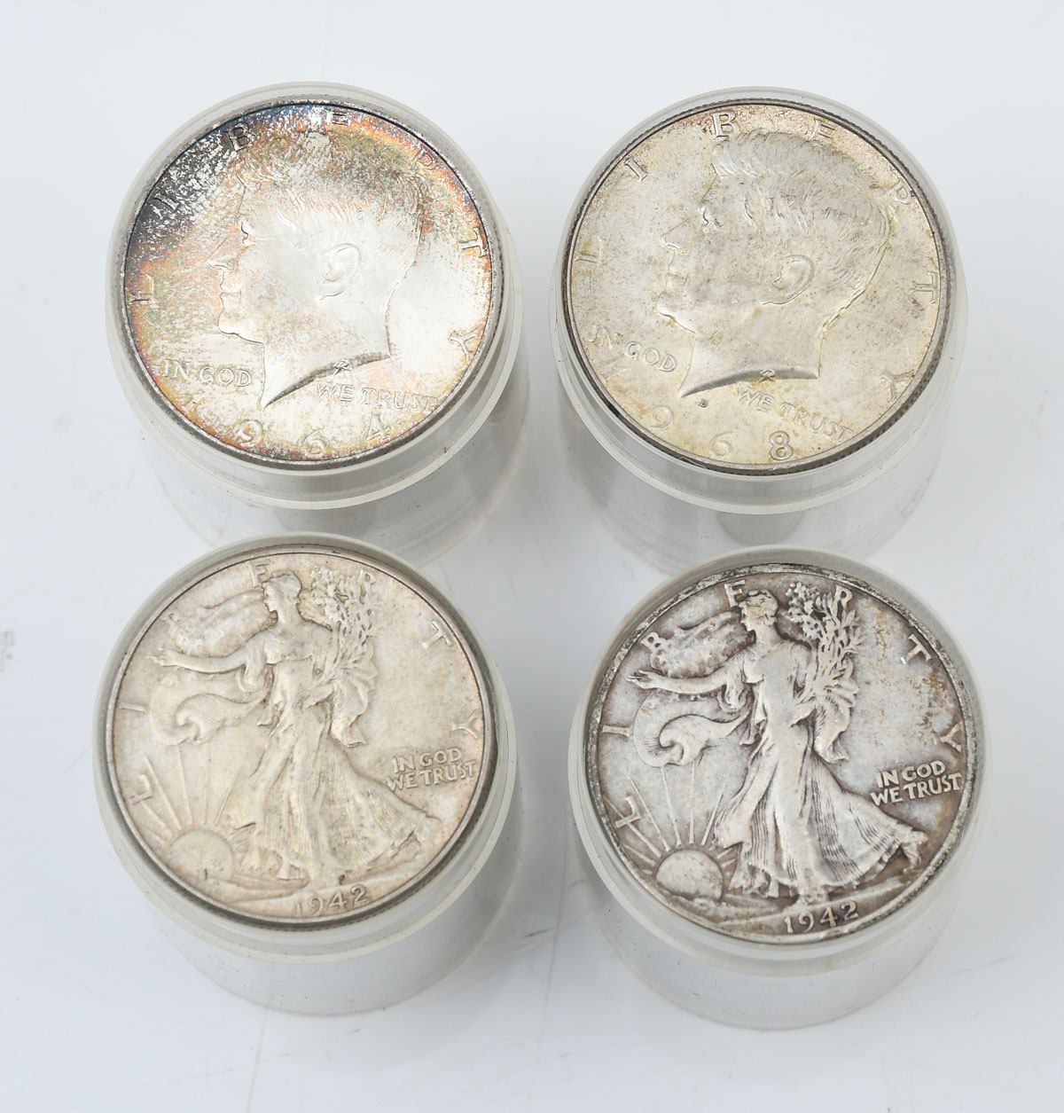 4 SILVER WALKING LIBERTY AND