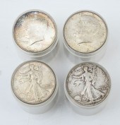 4 SILVER WALKING LIBERTY AND K