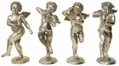 (4) SILVERED BRONZE DANCING CH