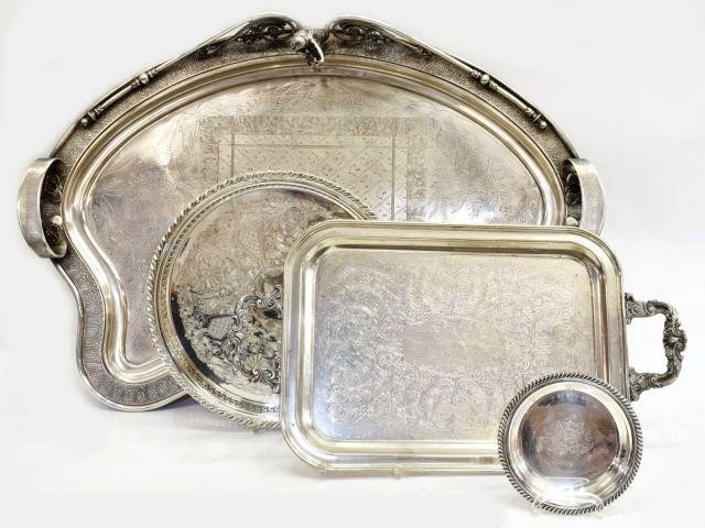 (4) SILVERPLATE AESTHETIC TRAY &