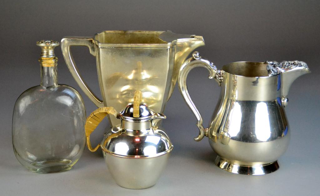 (4) Silverplated Pitchers and