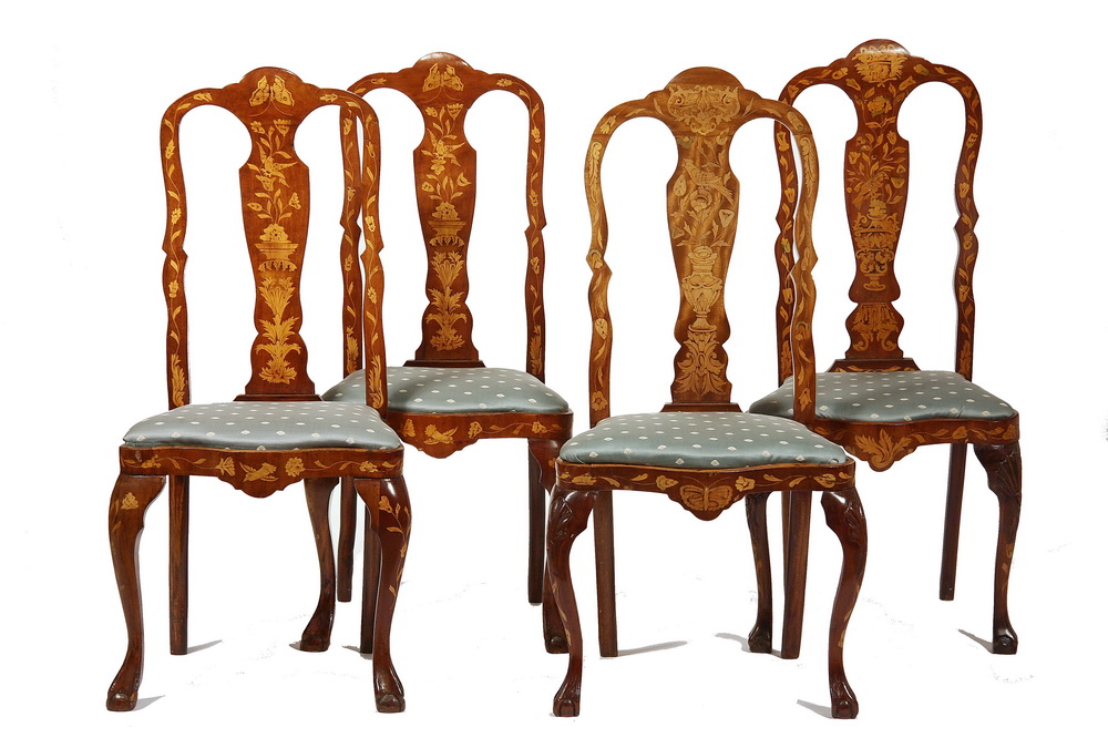 (4) SIMILAR DUTCH INLAID DINING