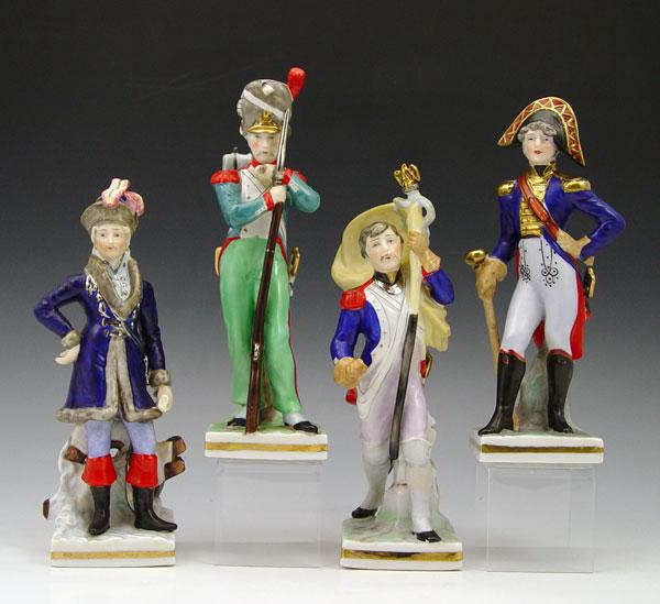 4 SITZENDORF MILITARY FIGURES: