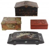 (4) SMALL ASIAN BOXES LACQUER