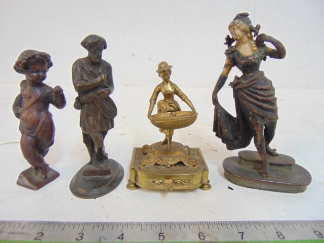 4 SMALL BRONZES, FIGURAL MATCH
